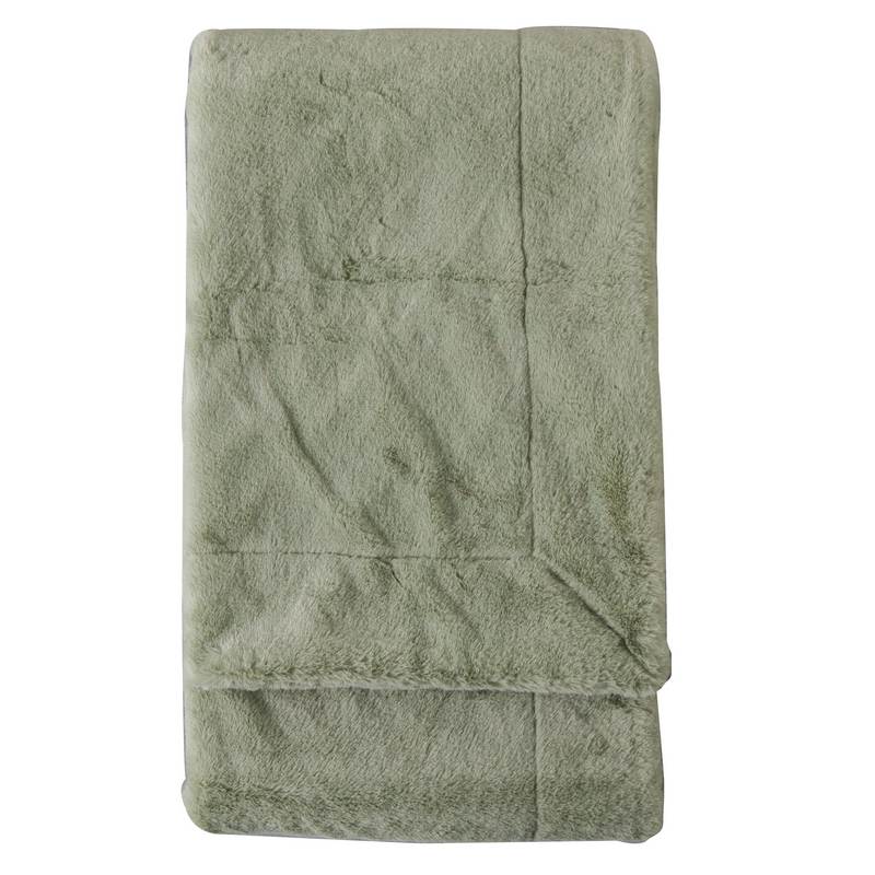 Faux Fur Throw Pale Green 5059413672415 folded