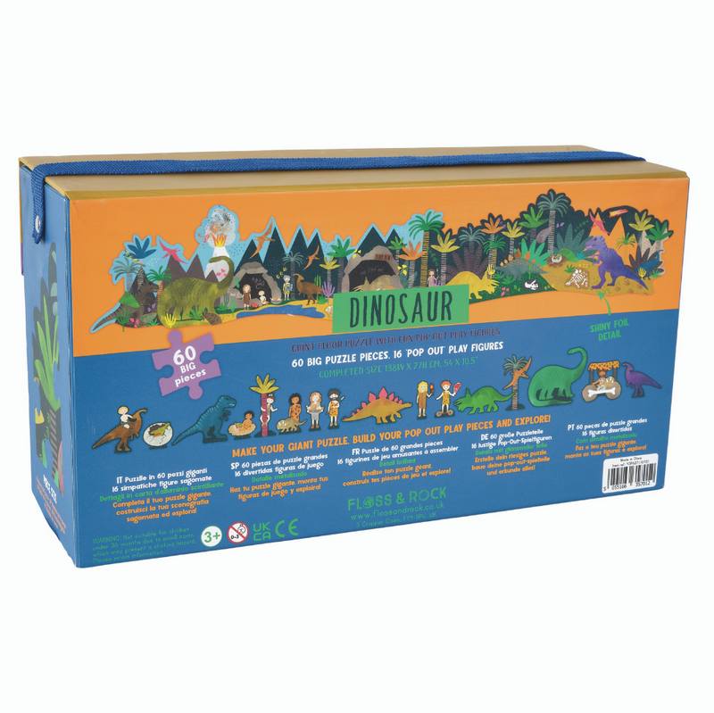 Floss & Rock Giant Floor Puzzle Dinosaur 43P6371 box back