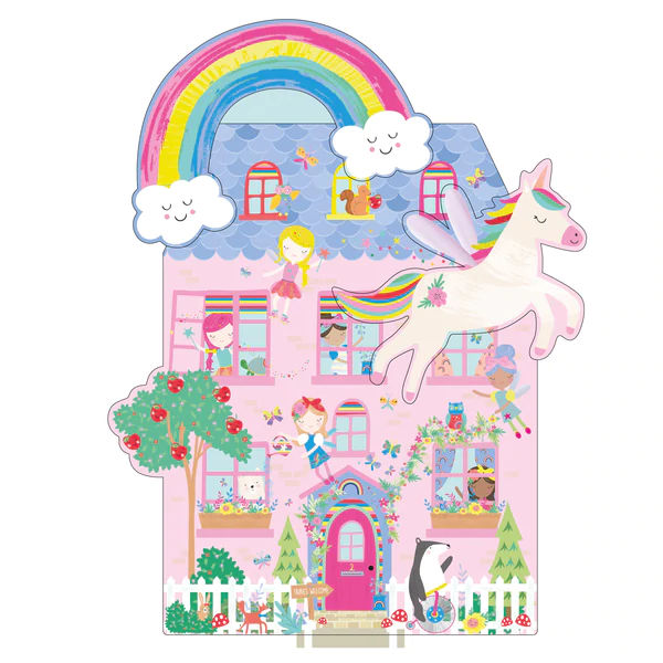 Floss & Rock Jigsaw Puzzle 100 Piece Rainbow Fairy House 42P6336 completed