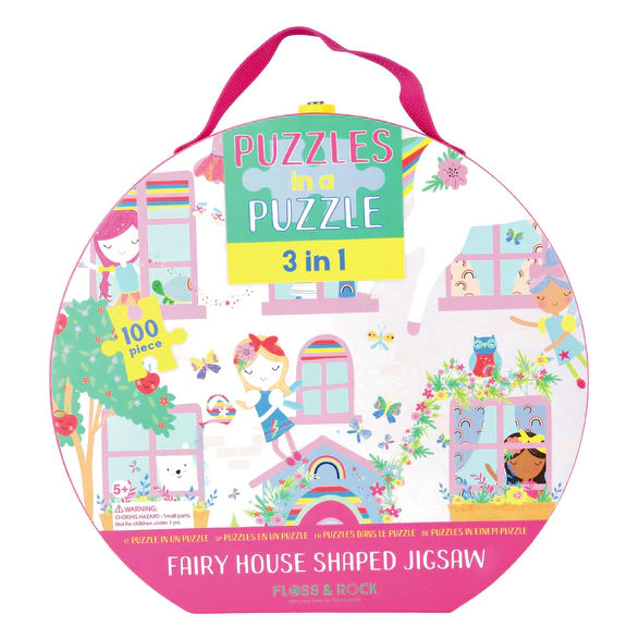Floss & Rock Jigsaw Puzzle 100 Piece Rainbow Fairy House 42P6336 front