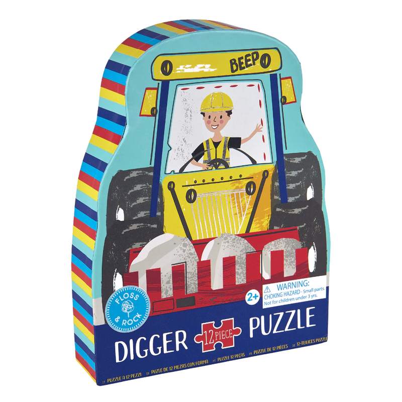 Floss & Rock Jigsaw Puzzle 12 piece Construction Digger 44P6422 front