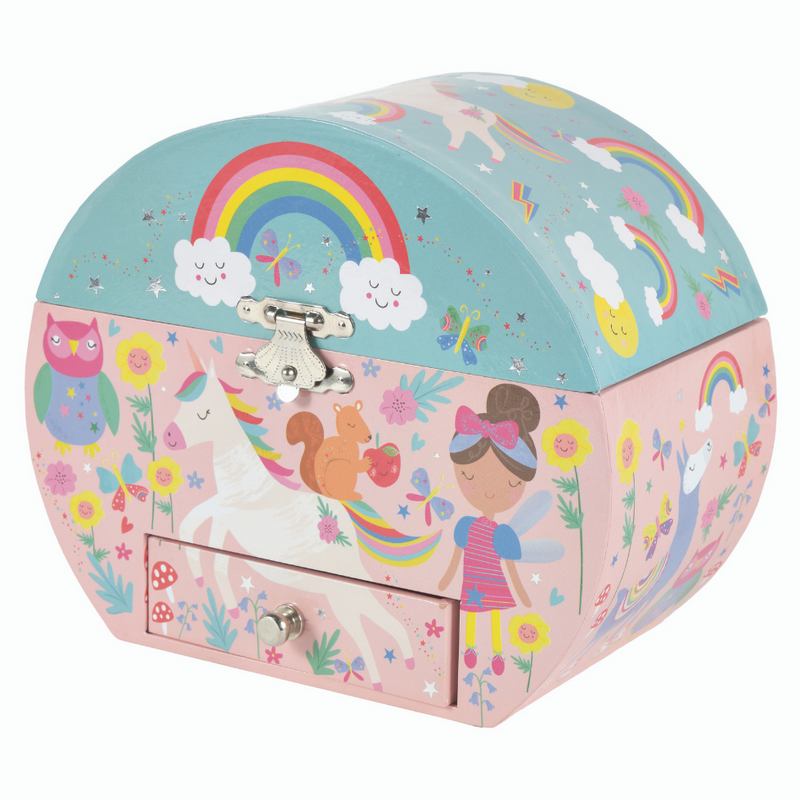 Floss & Rock Rainbow Fairy Oval Musical Jewellery Box 43P6388 front