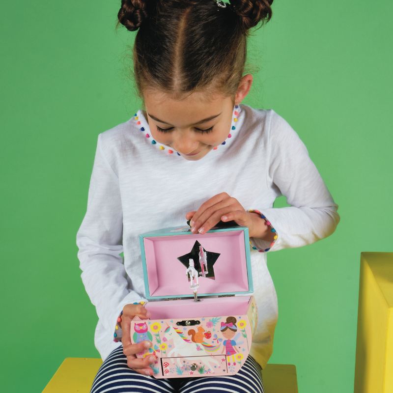 Floss & Rock Rainbow Fairy Oval Musical Jewellery Box 43P6388 in use
