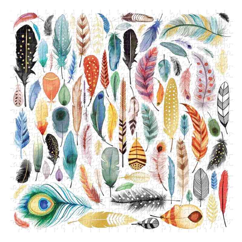 Galison Feathers 500-piece Foil Jigsaw Puzzle made up