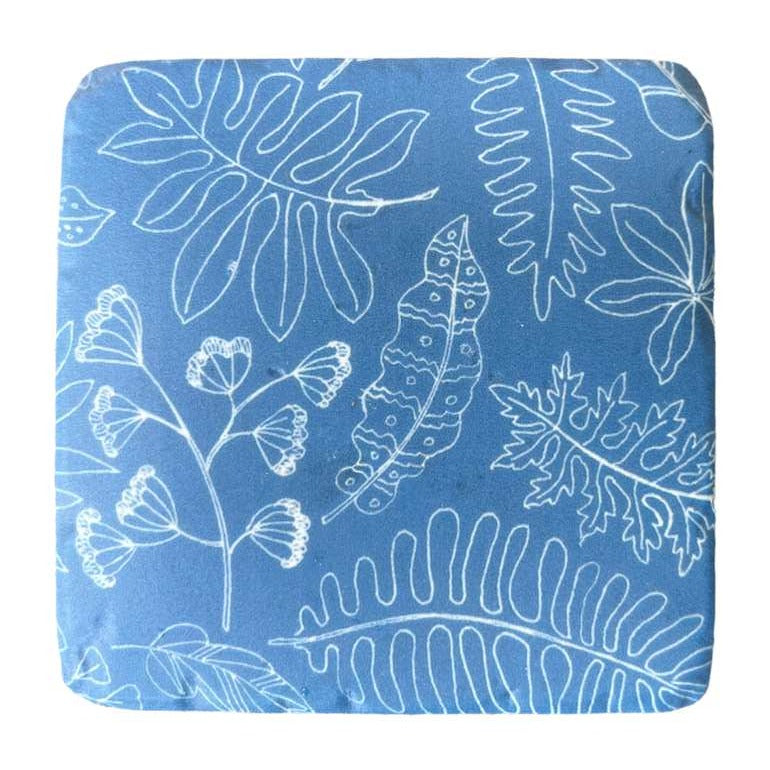 Gisela Graham Blue Botanical Resin Coaster 30473 main