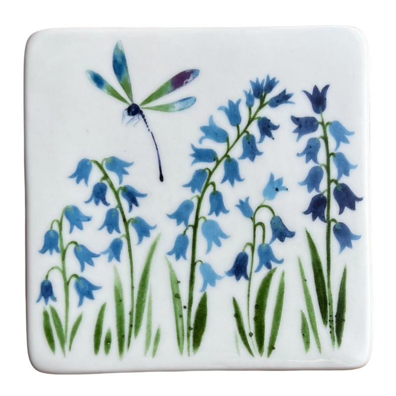 Gisela Graham Bluebell & Dragonfly Ceramic Coaster 80918 main