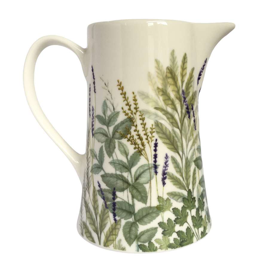 Gisela Graham Ceramic Jug Herbs Medium back