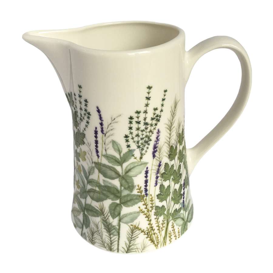 Gisela Graham Ceramic Jug Herbs Medium tipped