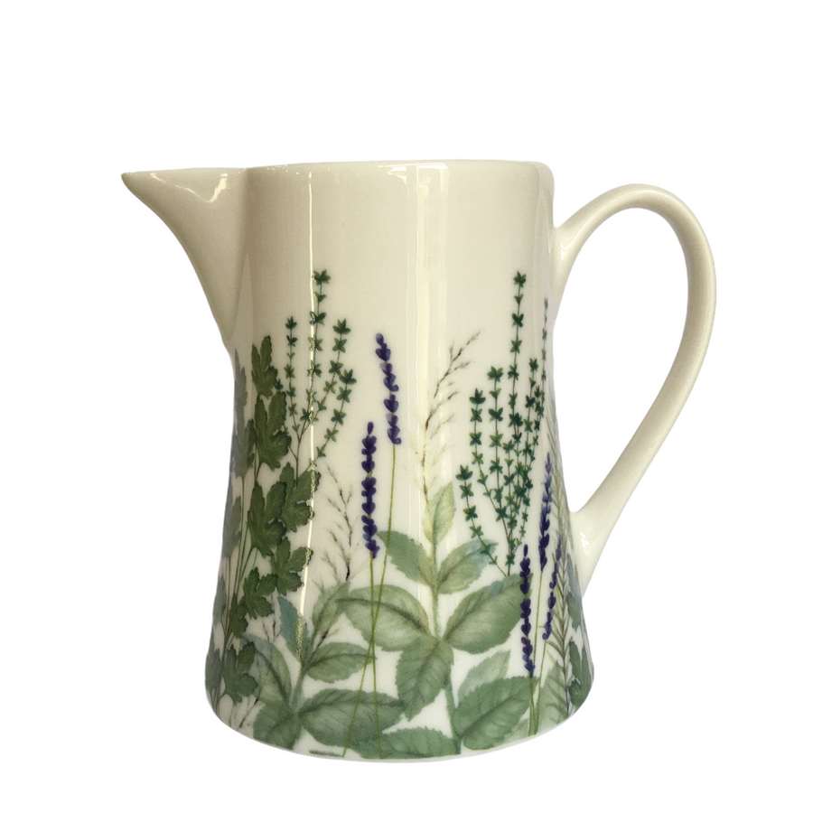 Gisela Graham Ceramic Jug Herbs Small front
