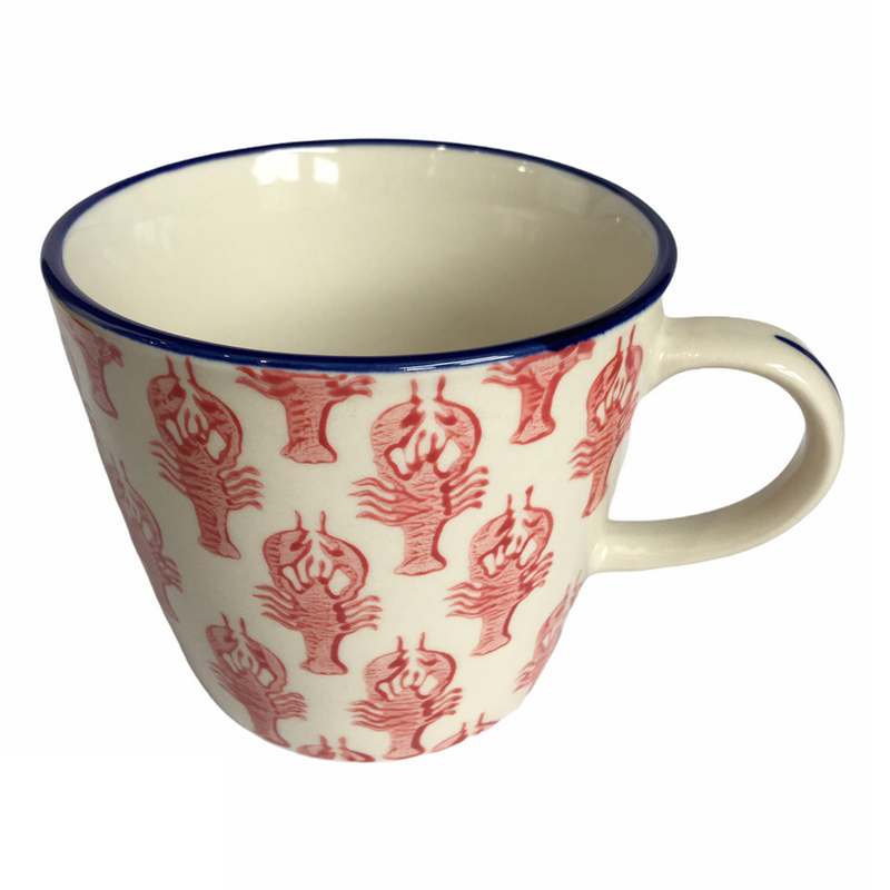 Gisela Graham Ceramic Mug Pink Lobster Tipped