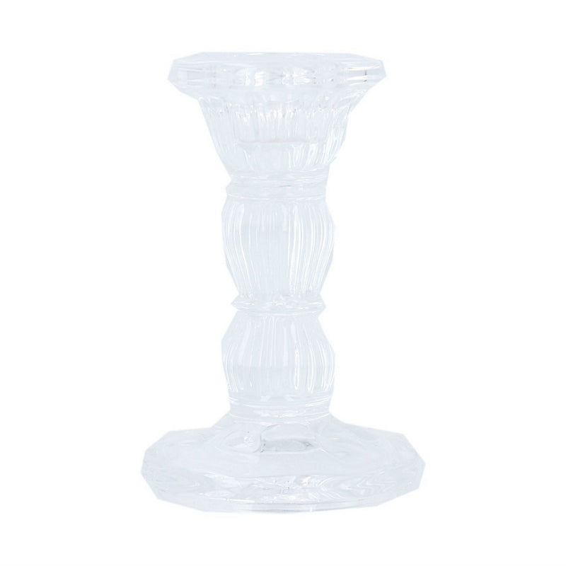 Gisela Graham Clear Glass Candlestick Small 51360 main