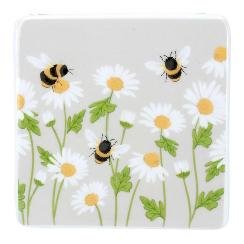Gisela Graham Daisy & Bumblebee Ceramic Coaster 80964 main