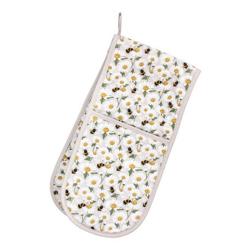 Gisela Graham Daisy & Bumblebee Cotton Oven Gloves 81221 main