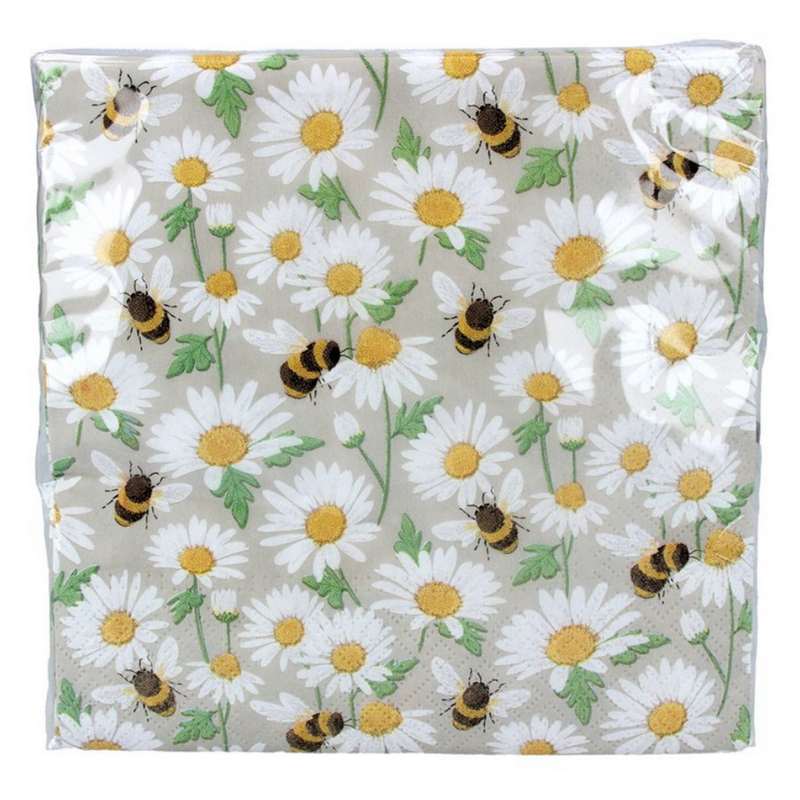 Gisela Graham Daisy and Bumblebee Paper Napkins 85039 main