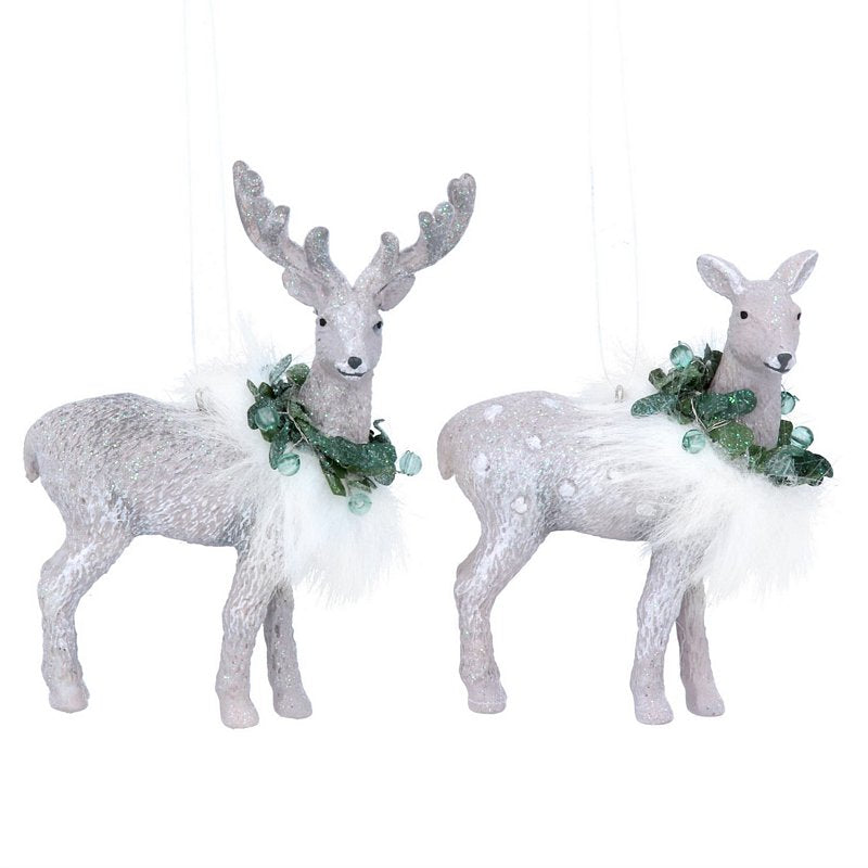Gisela Graham Deer With Wreath Decoration 14121 main
