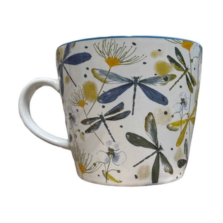 Gisela Graham Dragonflies White Ceramic Mug 30158 back