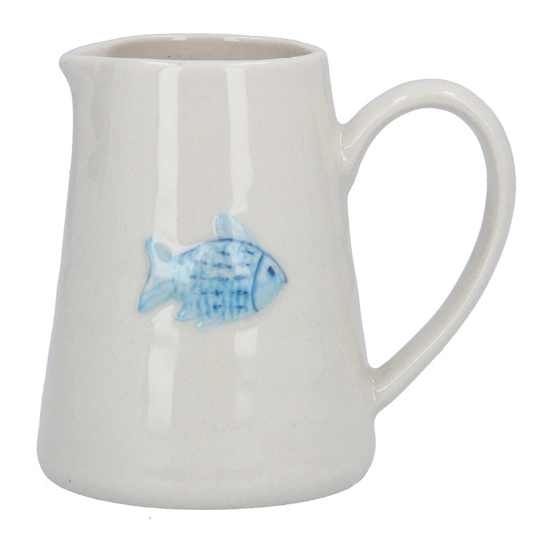 Gisela Graham Fish Stoneware Mini Jug 30359 front