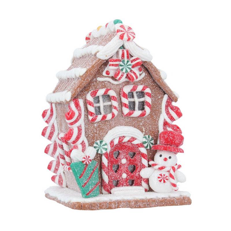 Gisela Graham Gingerbread House LED Ornament Small 35584 front