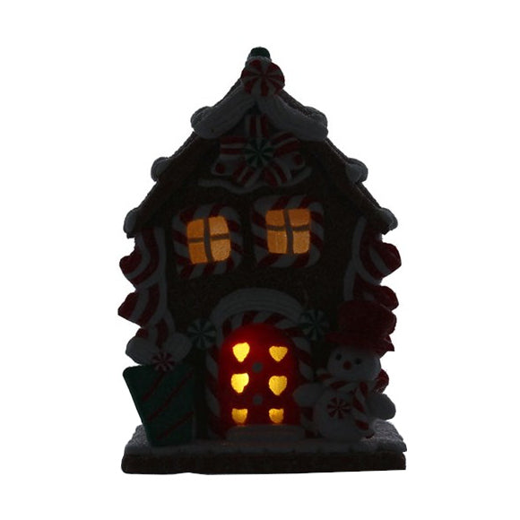 Gisela Graham Gingerbread House LED Ornament Small 35584 lit