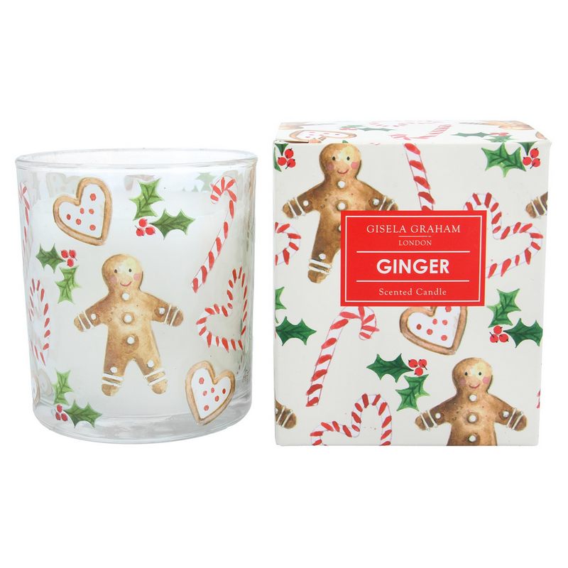Gisela Graham Gingerbread & Candy Cane Boxed Candle Large 51269 main