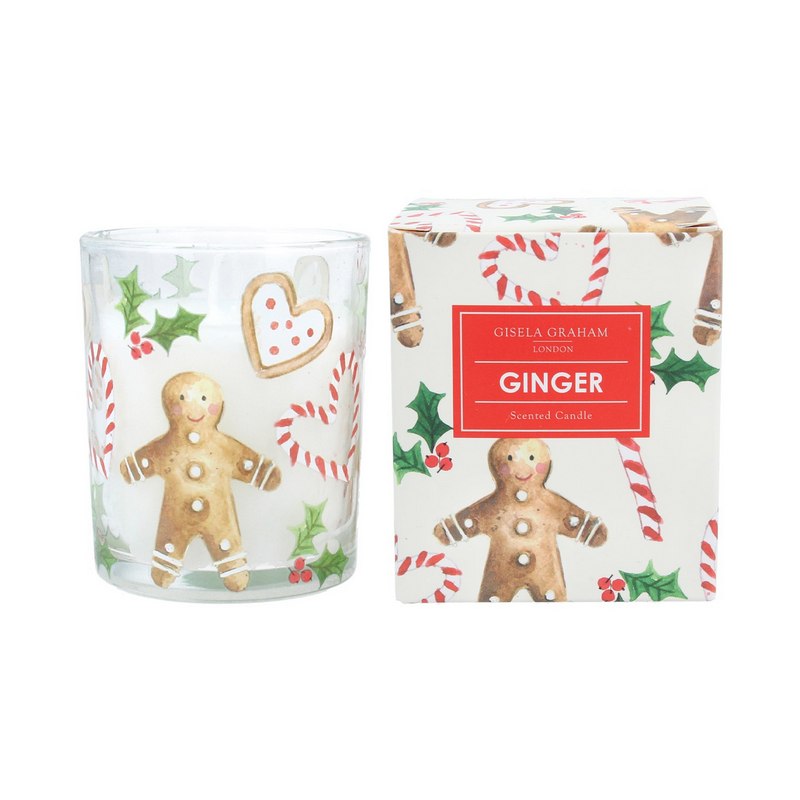 Gisela Graham Gingerbread & Candy Cane Boxed Candle Small 51268 main