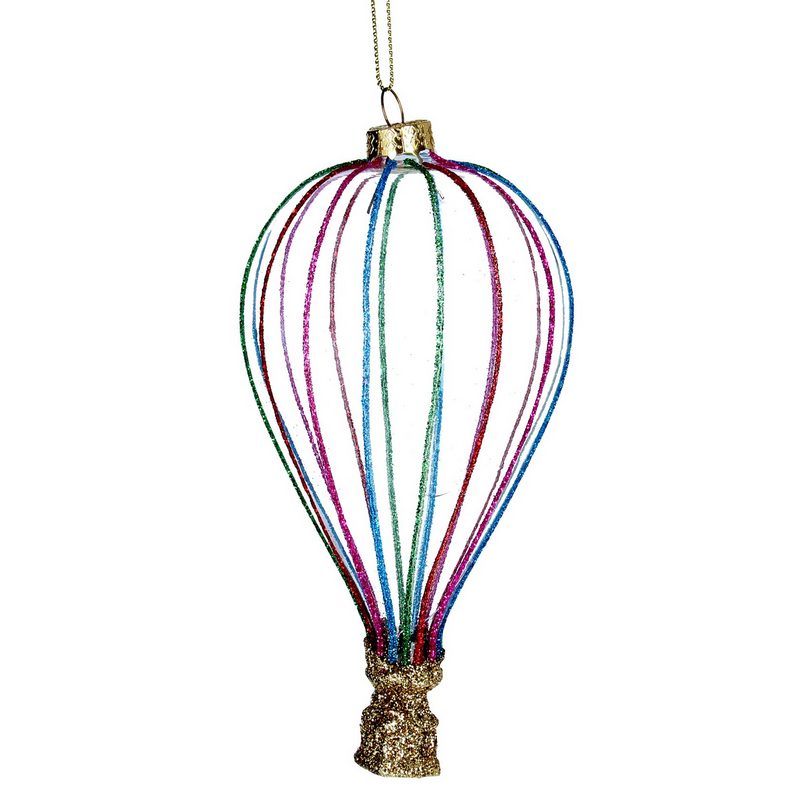 Gisela Graham Glitter Hot Air Balloon Bauble 00090 main