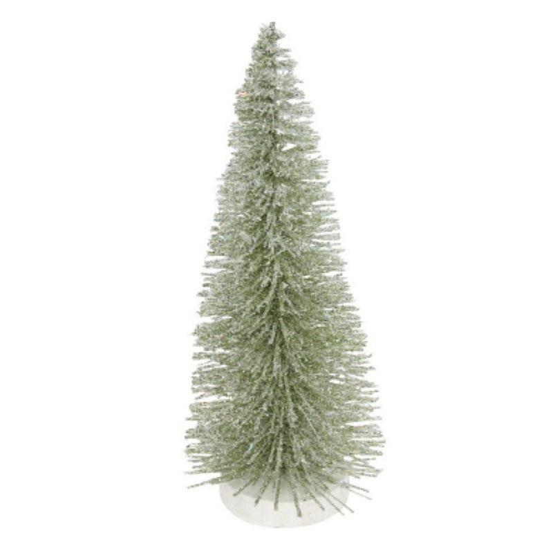 Gisela Graham Green Glitter Brush Tree Ornament 32183 main