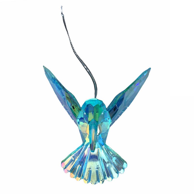 Gisela Graham Hummingbird Blue Acrylic Christmas Decoration front