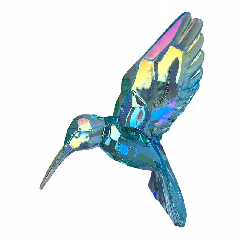 Gisela Graham Hummingbird Blue Acrylic Christmas Decoration side
