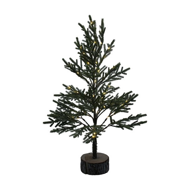 LED Lit Tree on Log Base