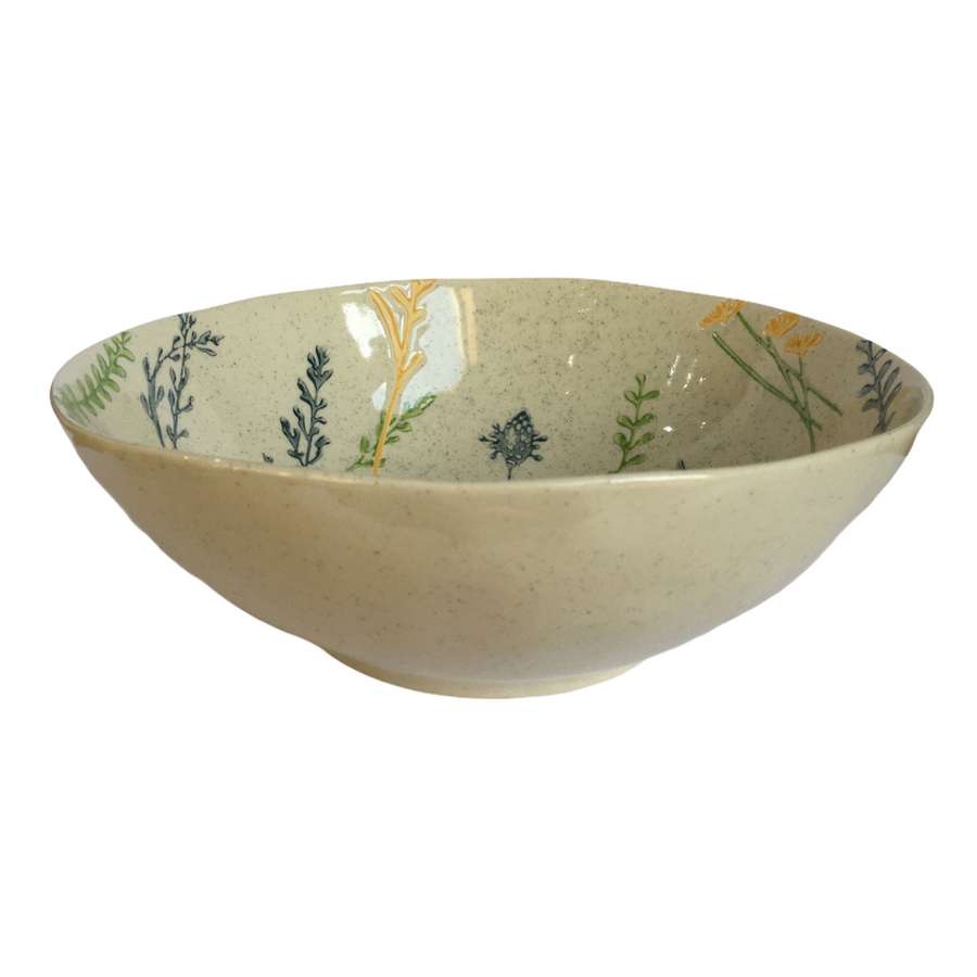 Gisela Graham Meadow Artisan Ceramic Deep Bowl angled