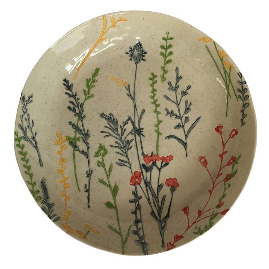 Gisela Graham Meadow Artisan Ceramic Shallow Bowl top