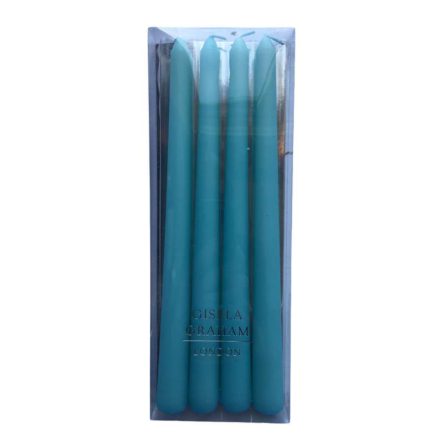 Gisela Graham Pale Blue Tapered Wax Candles boxed