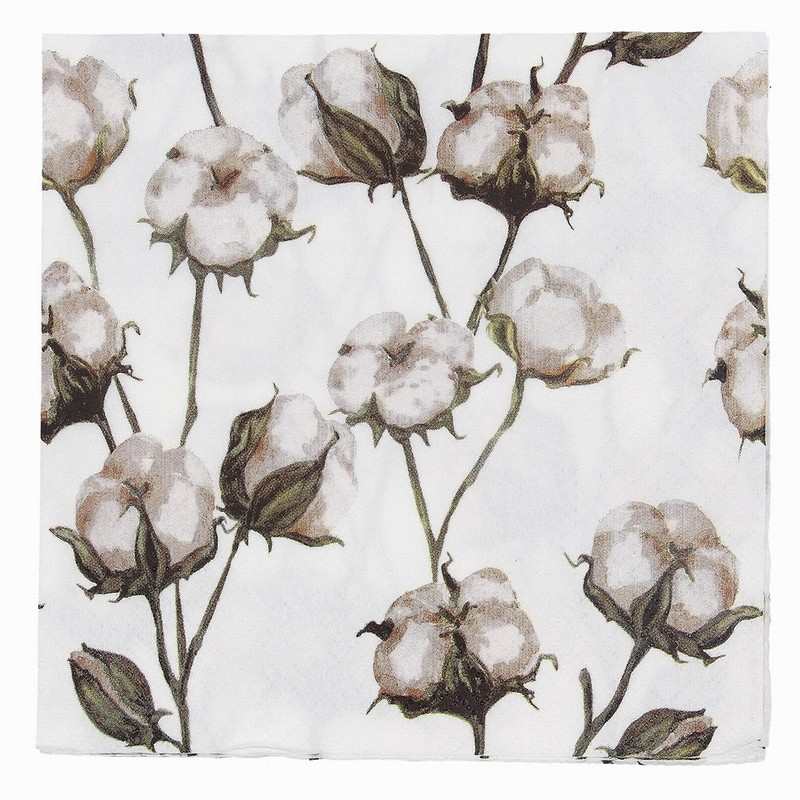 Gisela Graham Paper Napkins Cotton Stems Pack of 20 33960 folded