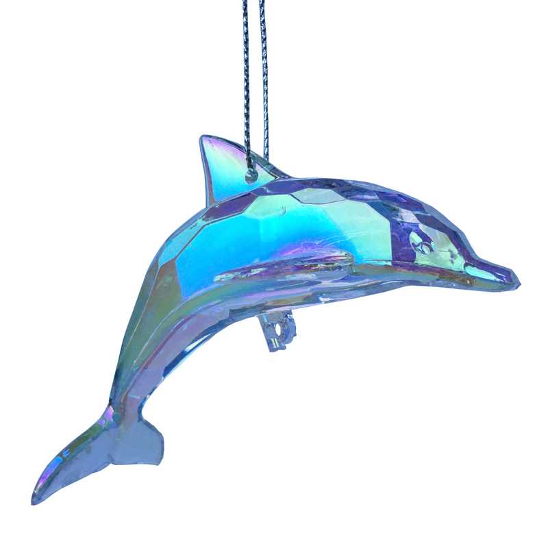 Gisela Graham Rainbow Acrylic Dolphin Decoration main