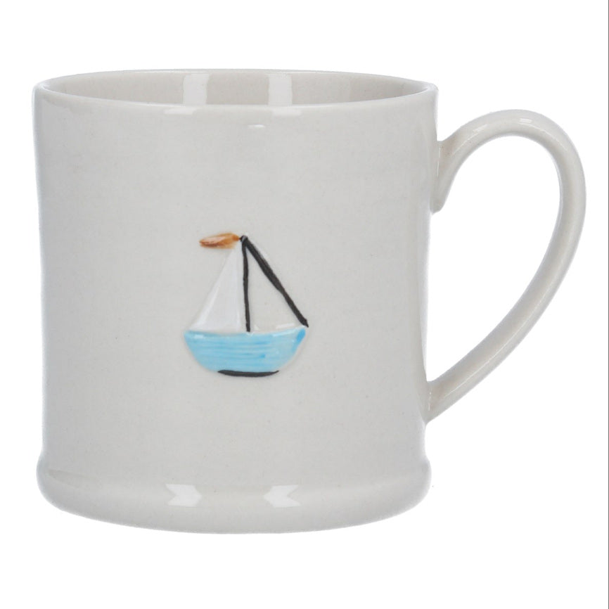 Gisela Graham Sail Boat Stoneware Mini Mug 20176 front