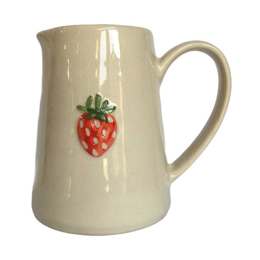 Gisela Graham Strawberry Ceramic Mini Jug front