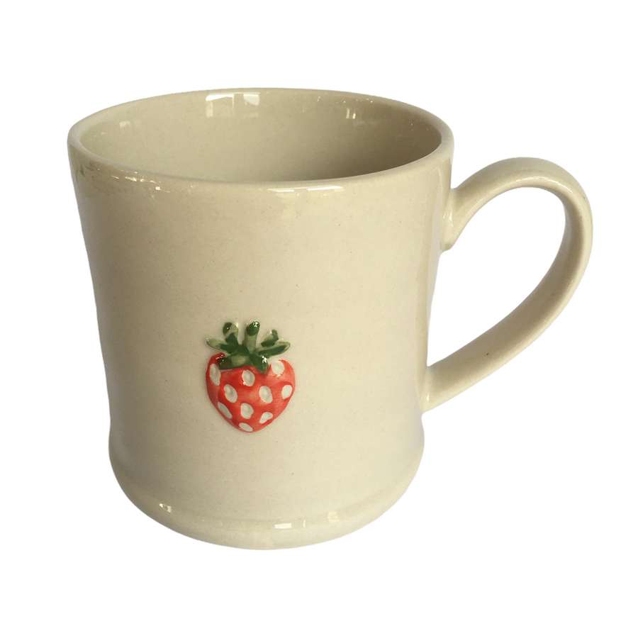 Gisela Graham Strawberry Mini Ceramic Mug tipped