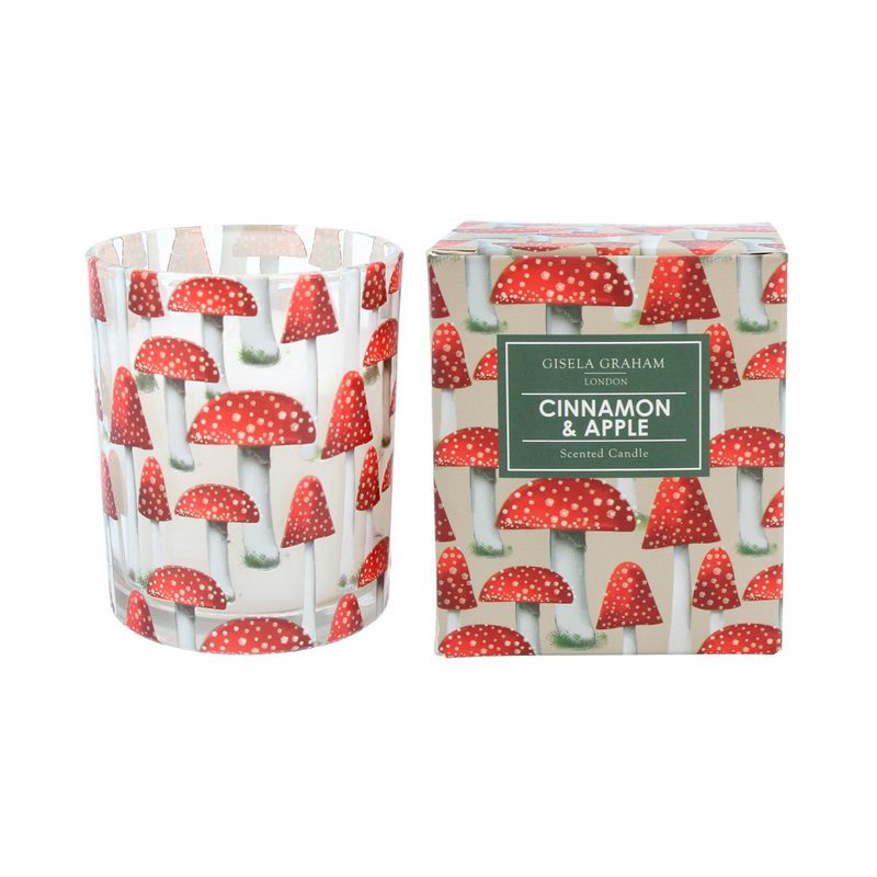 Gisela Graham Toadstool Boxed Candle Cinnamon & Apple Small 51306 main