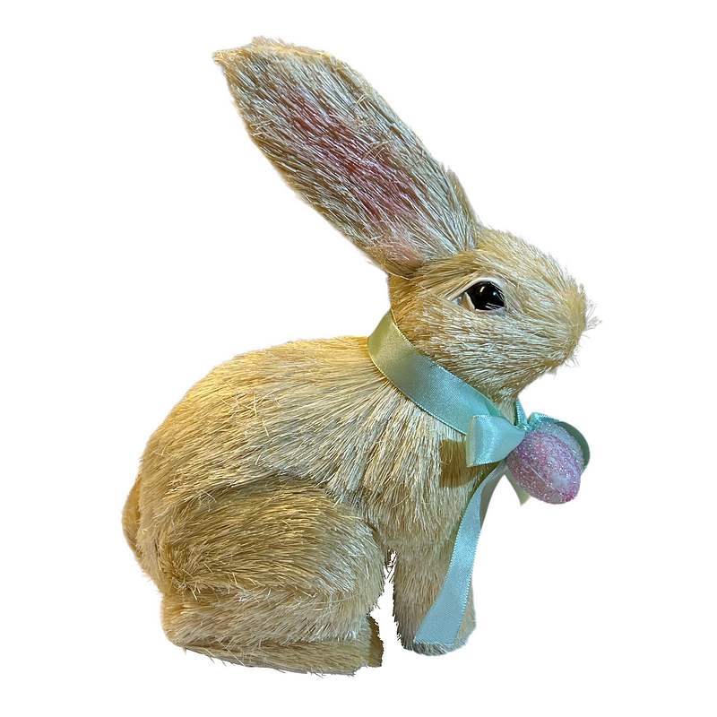 Gisela Graham White Bristle Bunny Sitting main