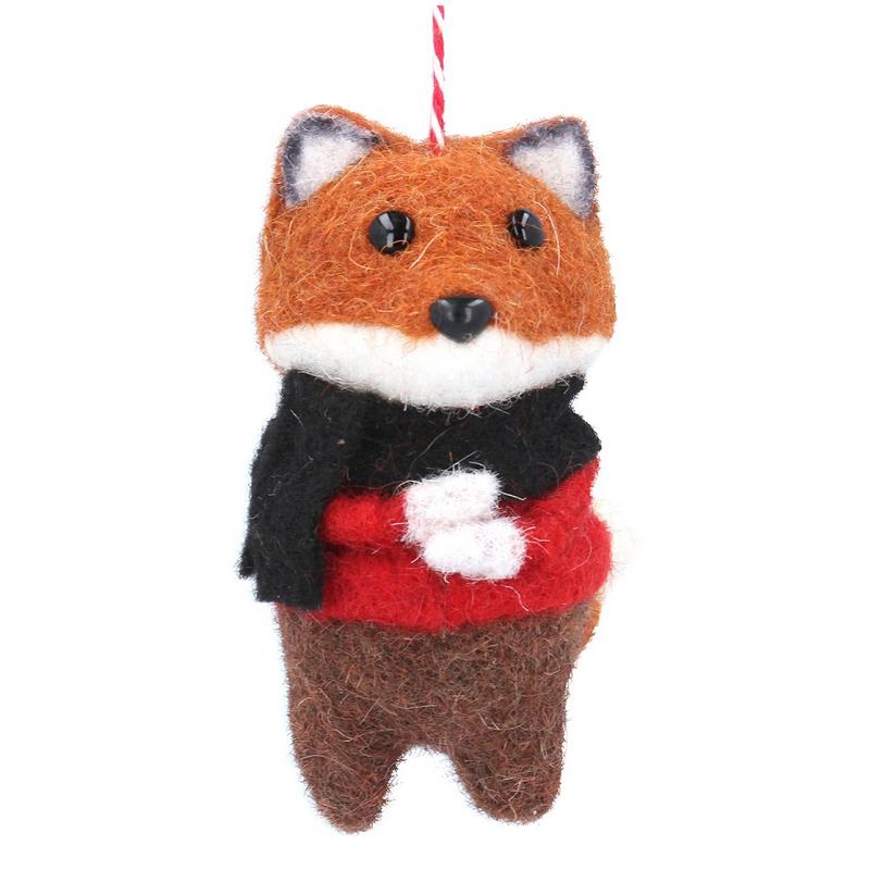 Gisela Graham Wool Mix Fox Decoration 13645 main