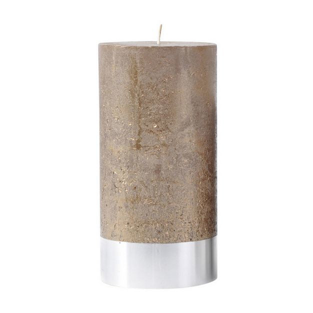 Gold Rustica Pillar Candle 10x20cm 700534 front