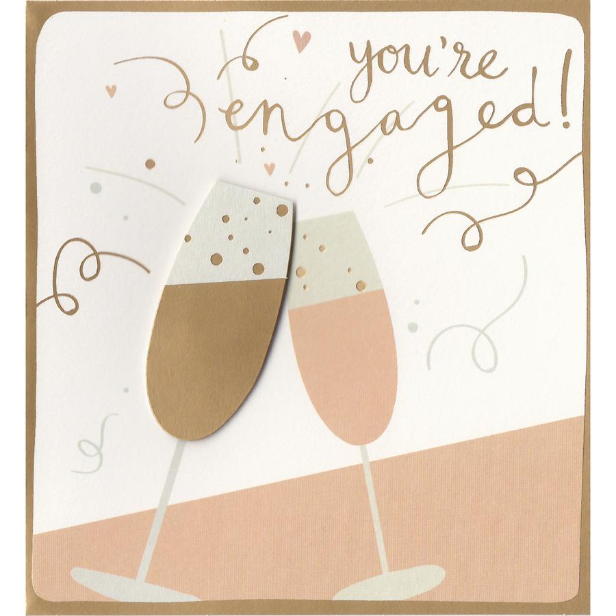 Golden Bubbly You're Engaged Card CIN013