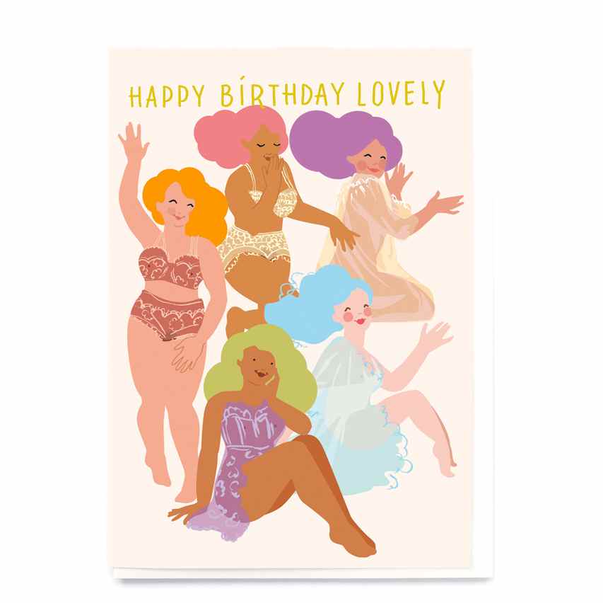 Happy Birthday Lovely - Ladies In Lingerie Card CB003