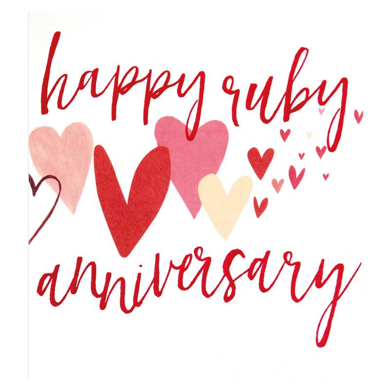 Happy Ruby Anniversary card QUI053