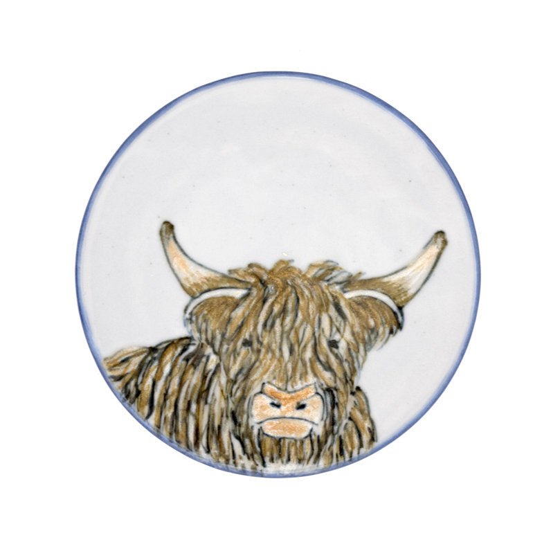 Highland Stoneware Highland Cow Small Round Stand 0621HC