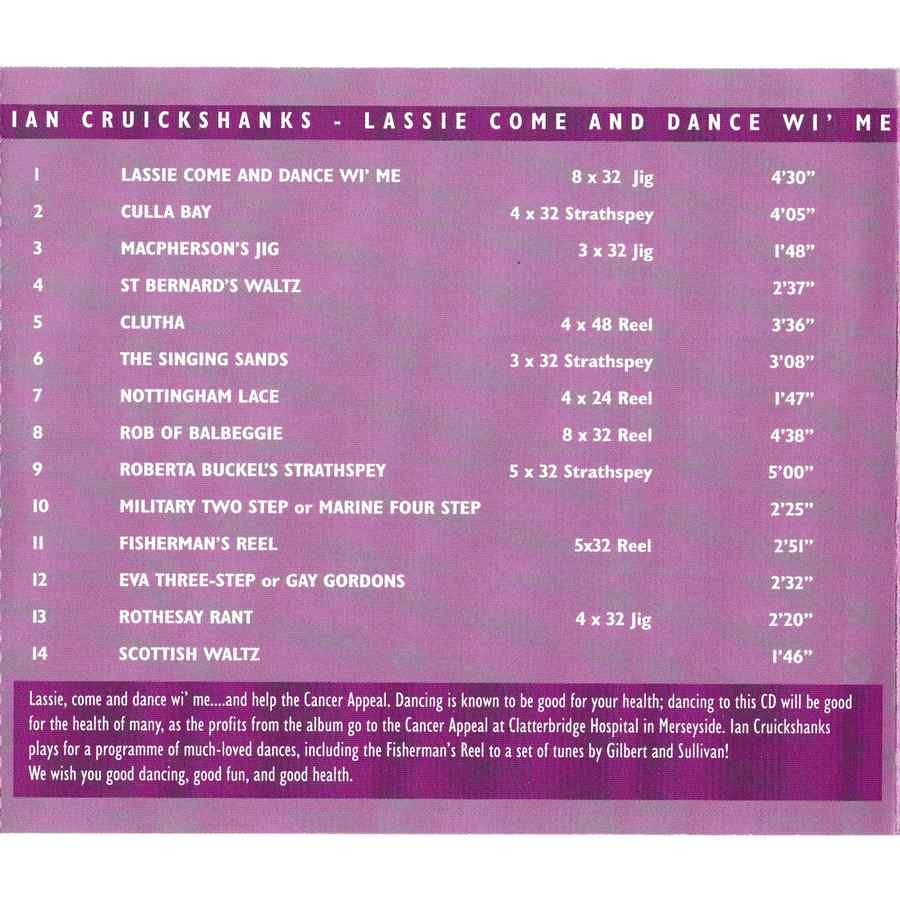 Ian Cruickshanks and His Band - Lassie Come And Dance Wi Me CD track list