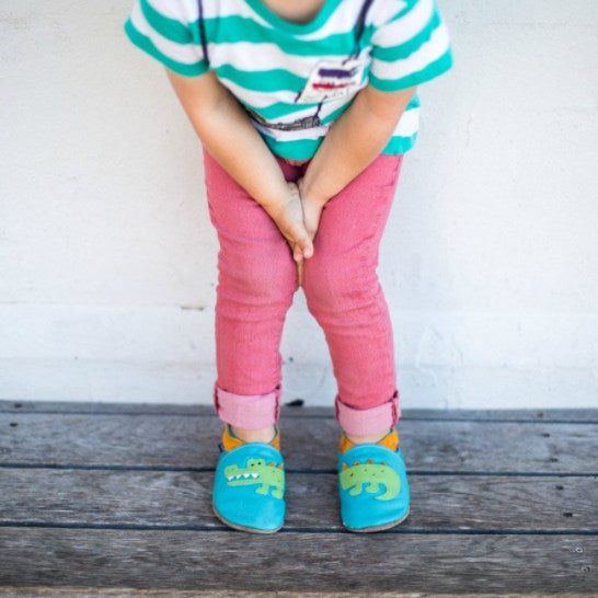 Inch Blue Baby Booties Crocodile on Turquoise on toddler