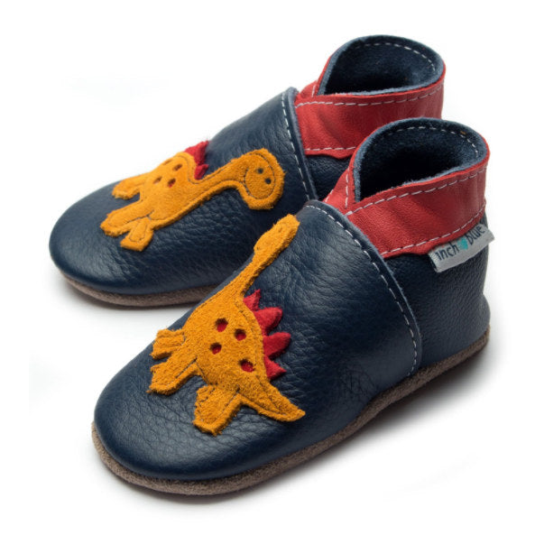 Inch Blue Baby Booties Dino Navy side