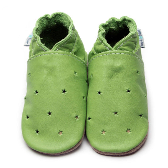 Inch Blue Baby Booties Milky Way Green front